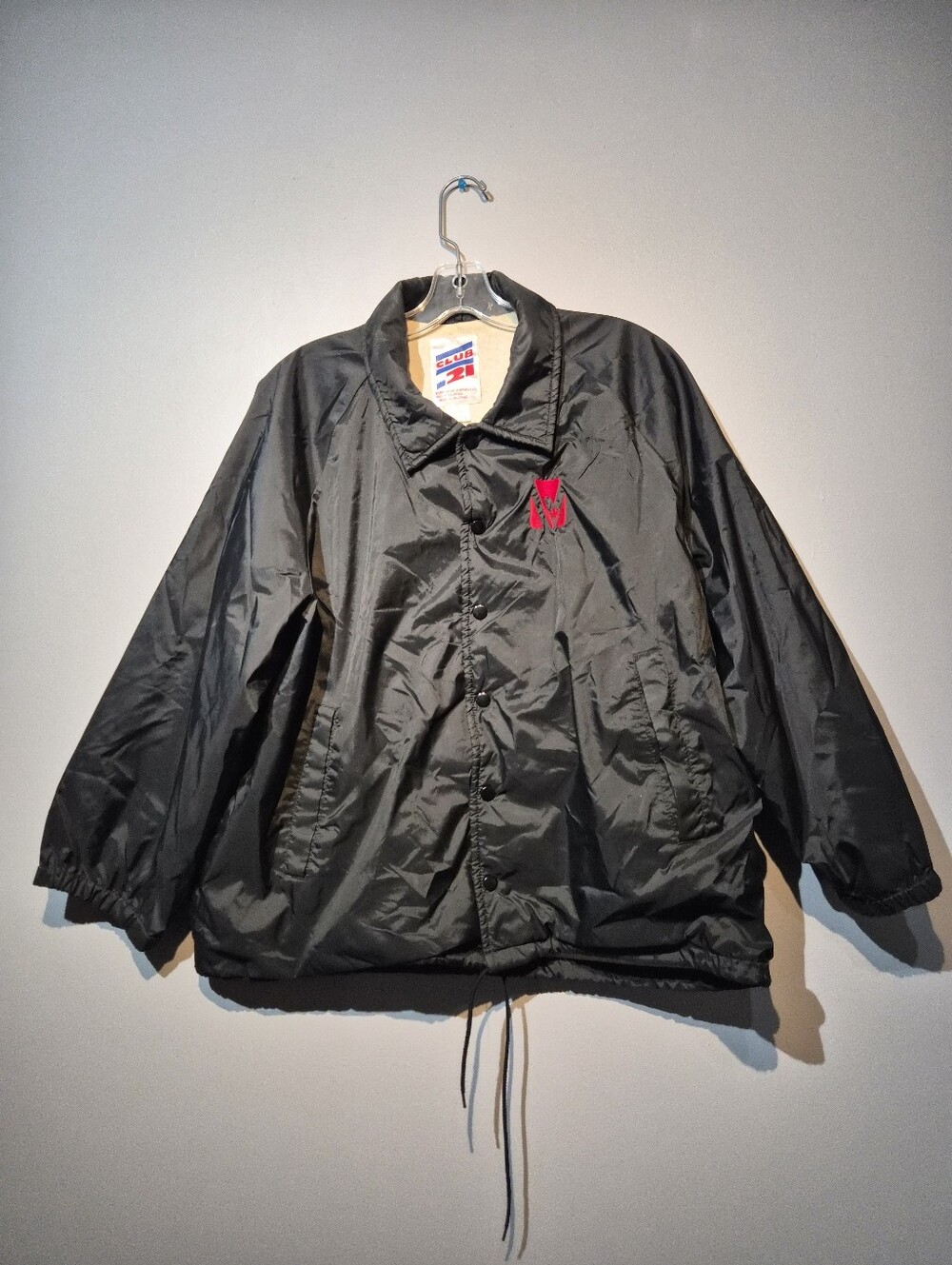 Vintage Club 21 Black Windbreaker Jacket | Size XL